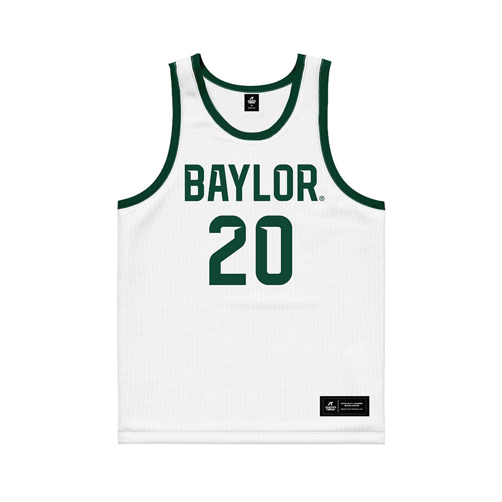 Baylor - NCAA Men's Basketball : Maikcol Perez - White Basketball Jersey-0