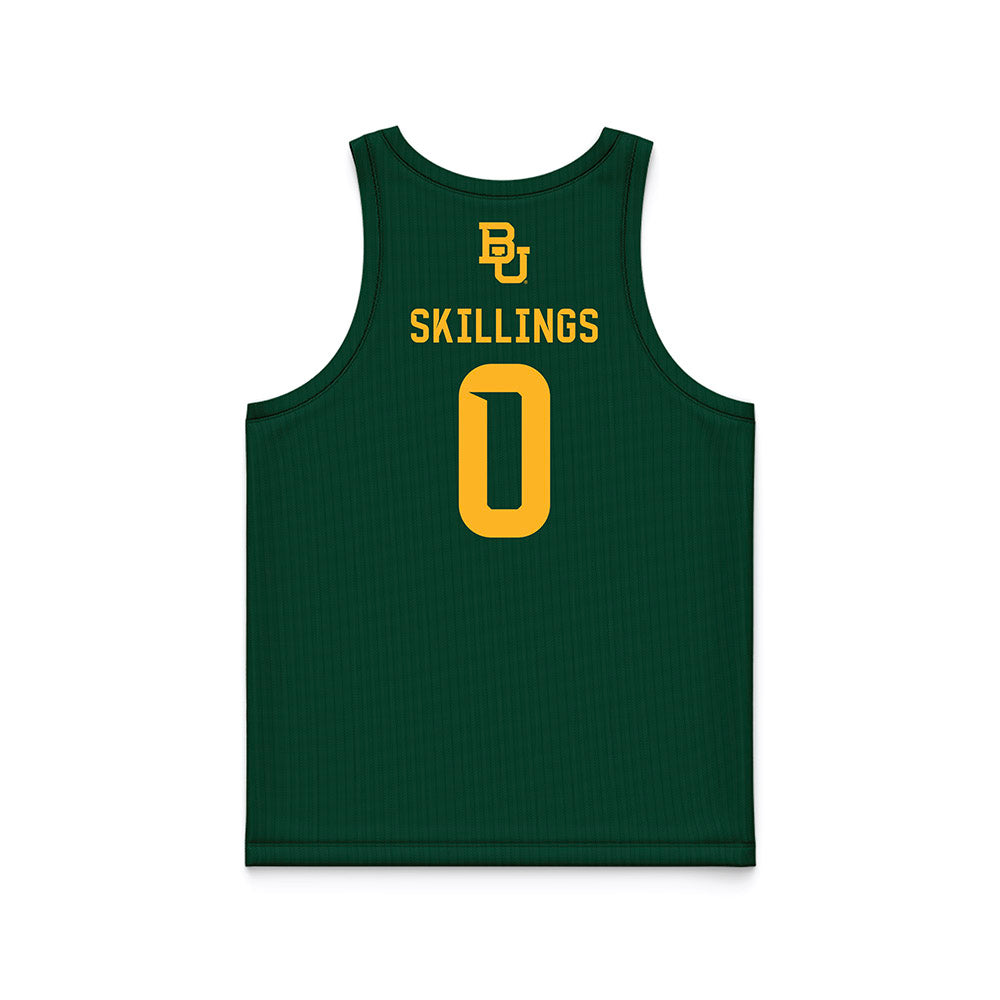 Baylor - NCAA Men's Basketball : Daniel Skillings - Green Basketball Jersey-1