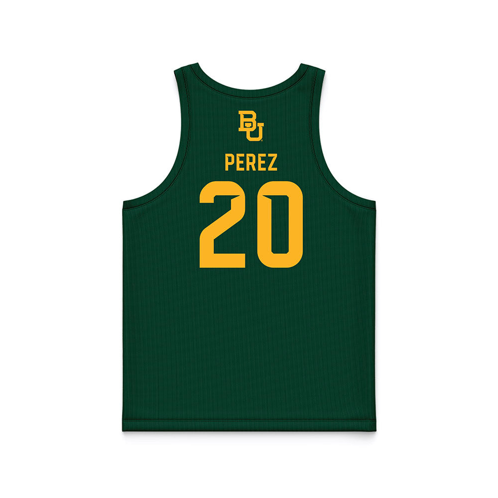 Baylor - NCAA Men's Basketball : Maikcol Perez - Green Basketball Jersey-1