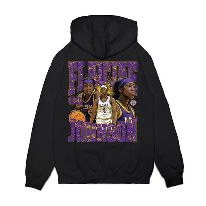 LSU - NCAA Women's Basketball : Flaujae Johnson - Collage Premium Hooded Sweatshirt-1