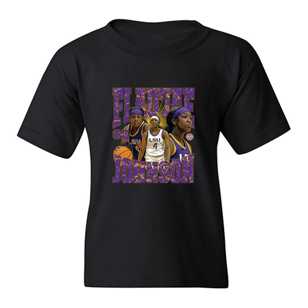 LSU - NCAA Women's Basketball : Flaujae Johnson - Collage Youth T-Shirt-0