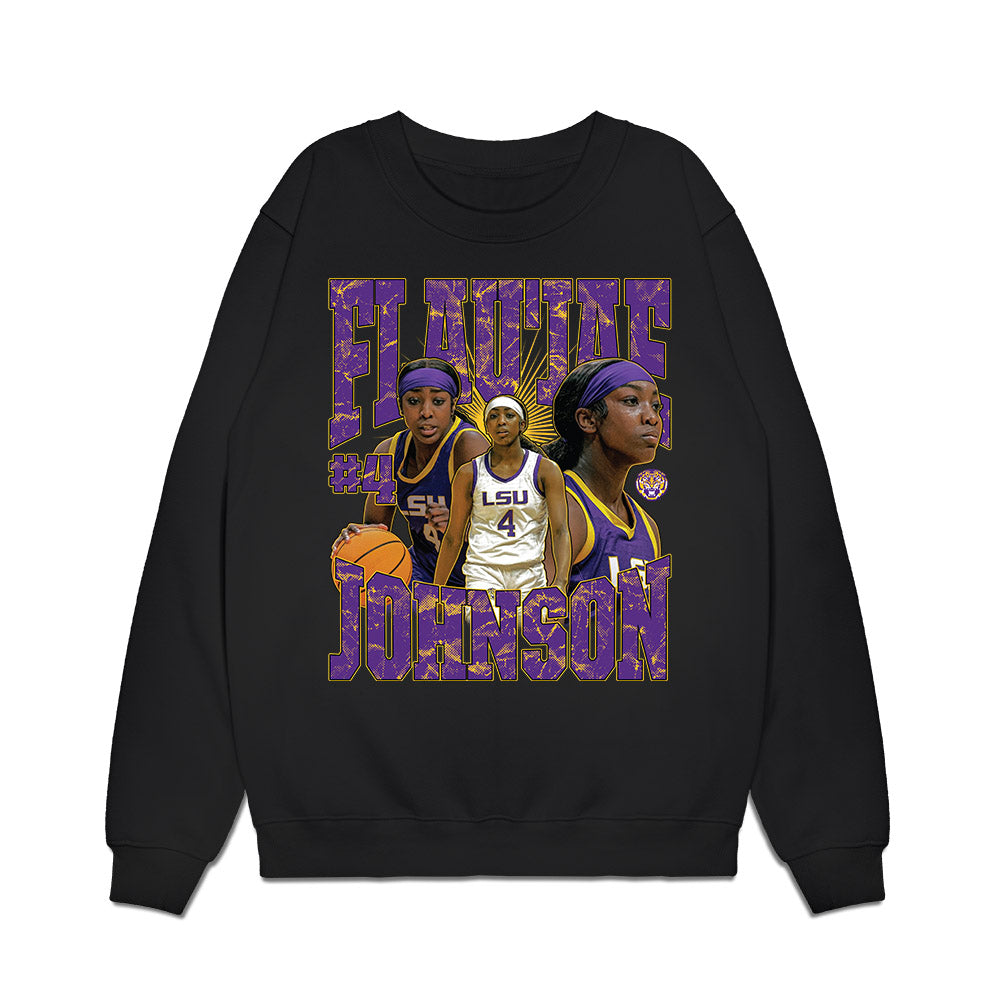LSU - NCAA Women's Basketball : Flaujae Johnson - Collage Premium Crewneck Sweatshirt-0