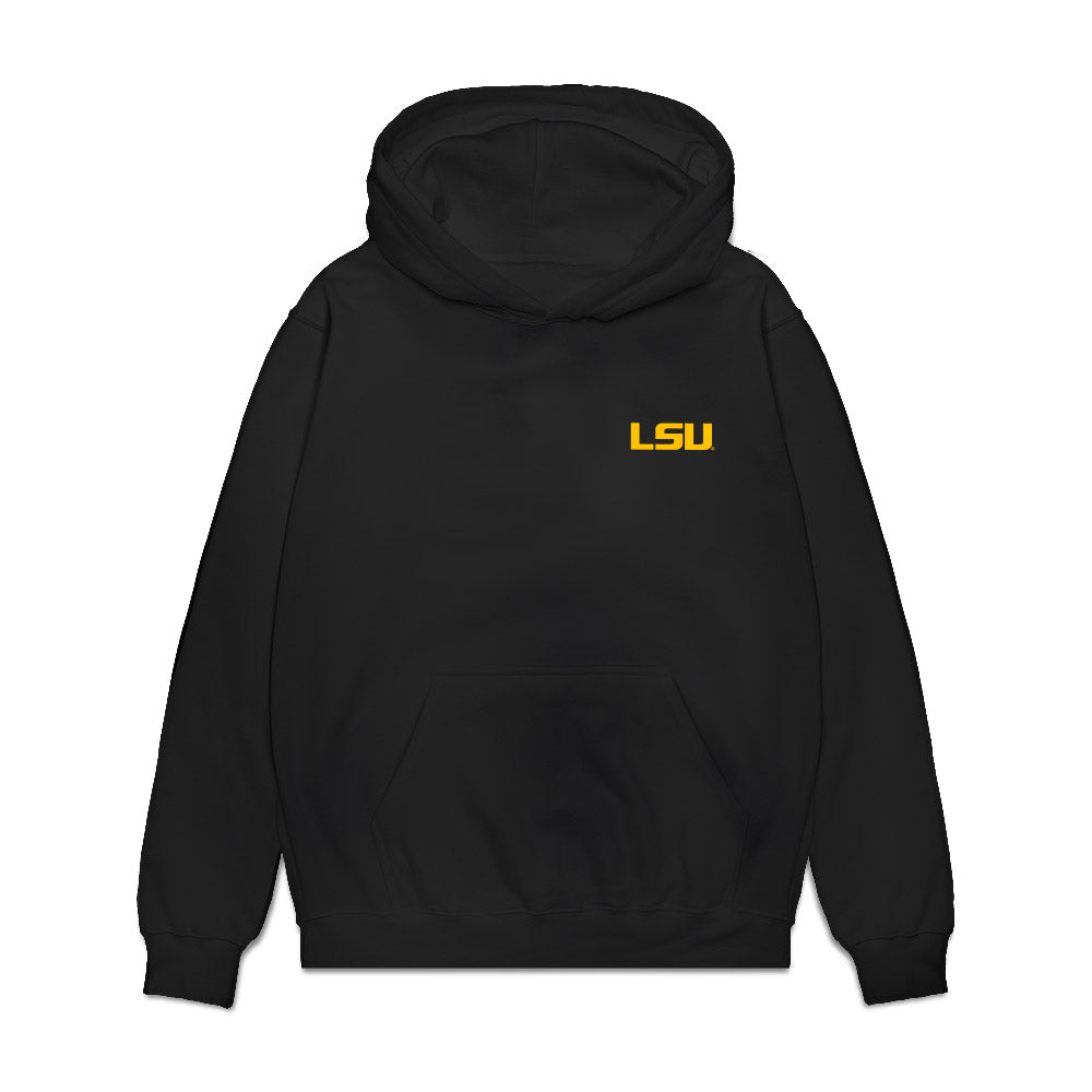 LSU - NCAA Women's Basketball : Flaujae Johnson - Collage Premium Hooded Sweatshirt-0