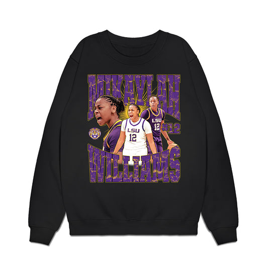 LSU - NCAA Women's Basketball : Mikaylah Williams - Collage Premium Crewneck Sweatshirt-0