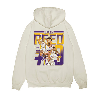 LSU - NCAA Men's Basketball : Jalen Reed - Collage Premium Hooded Sweatshirt-1