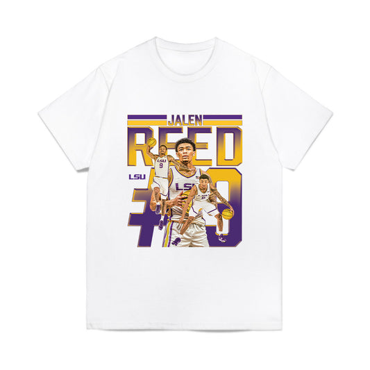 LSU - NCAA Men's Basketball : Jalen Reed - Collage Comfort Colors T-Shirt-0