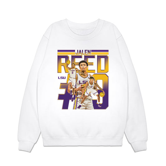 LSU - NCAA Men's Basketball : Jalen Reed - Collage Premium Crewneck Sweatshirt-0