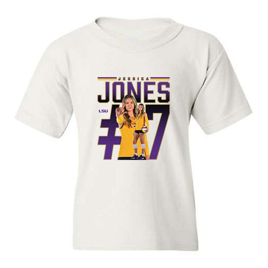 LSU - NCAA Women's Volleyball : Jessica Jones - Collage Youth T-Shirt-0