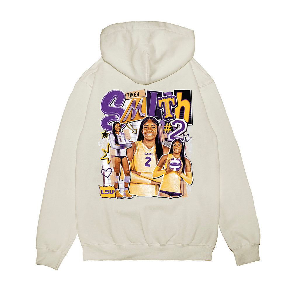 LSU - NCAA Women's Volleyball : Tireh Smith - Collage Premium Hooded Sweatshirt-1
