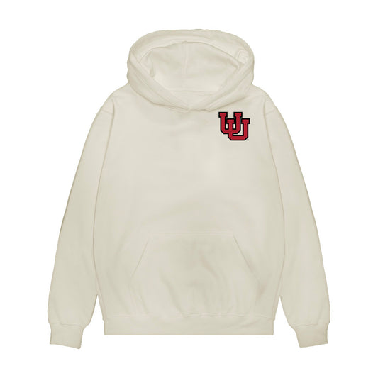 Utah - NCAA Football : Devon Dampier - Caricature Premium Hooded Sweatshirt-0