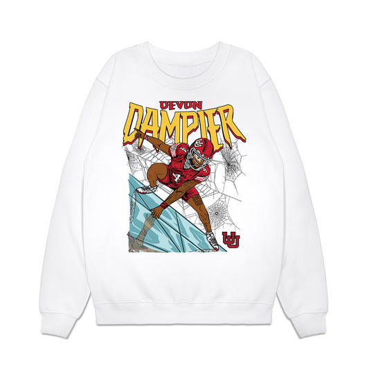 Utah - NCAA Football : Devon Dampier - Caricature Premium Crewneck Sweatshirt-0