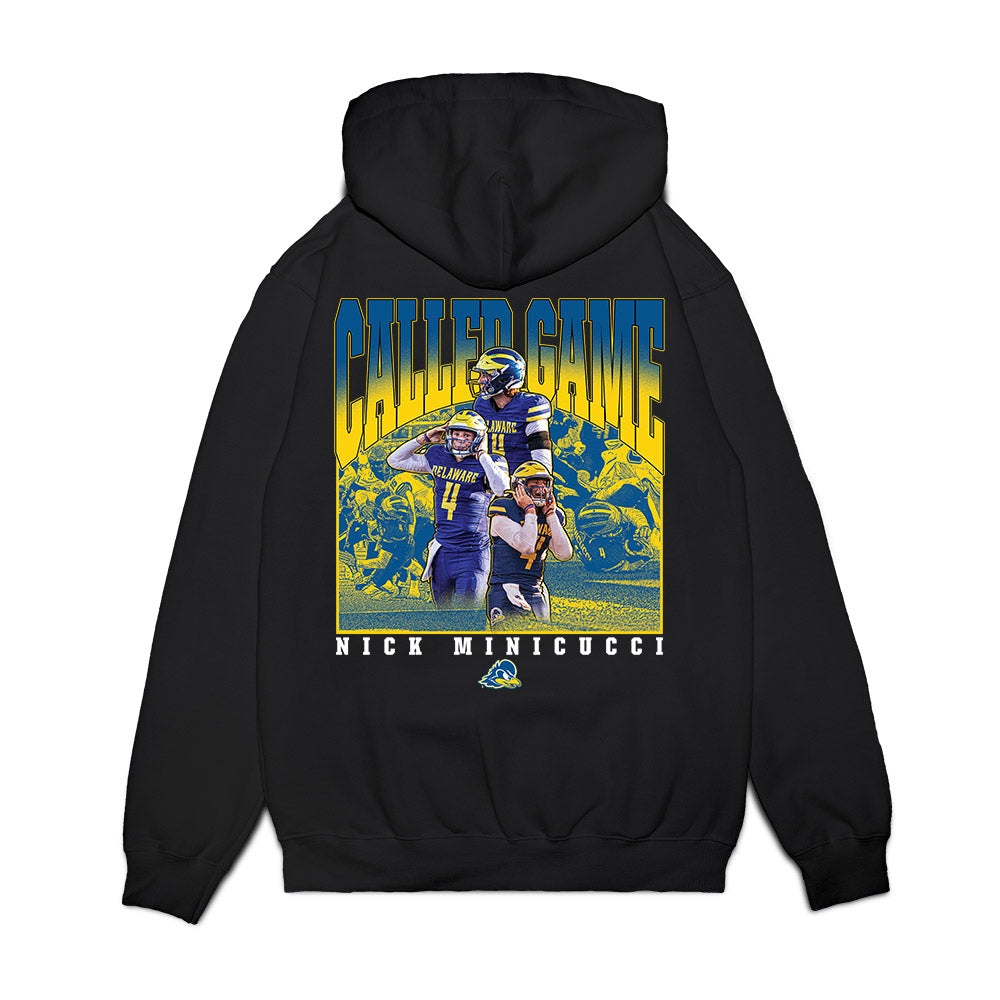 Delaware - NCAA Football : Nicholas Minicucci - Called Game Premium Hooded Sweatshirt-1