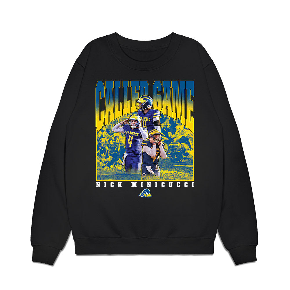 Delaware - NCAA Football : Nicholas Minicucci - Called Game Premium Crewneck Sweatshirt-0