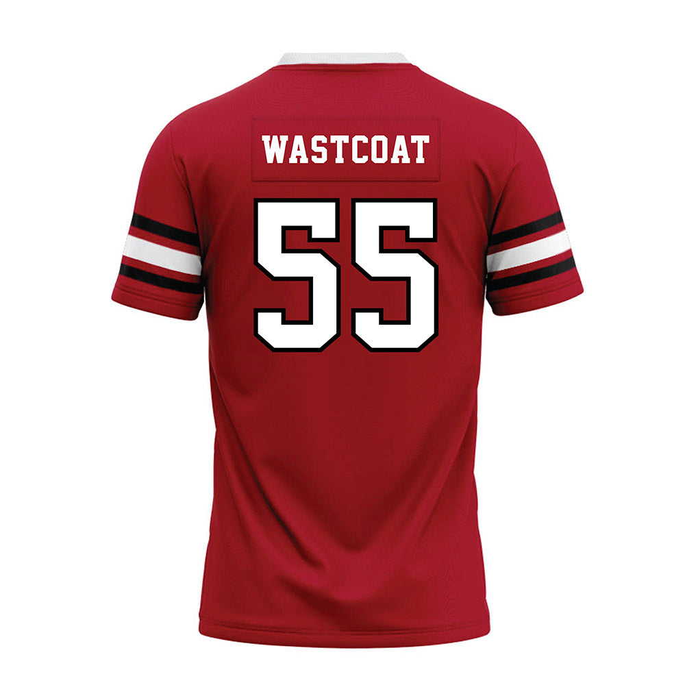 BSU - NCAA Football : Noah Wastcoat - Red Premium Football Jersey-1