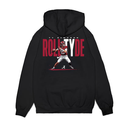 Alabama - NCAA Football : Ty Simpson - Collage Premium Hooded Sweatshirt-1