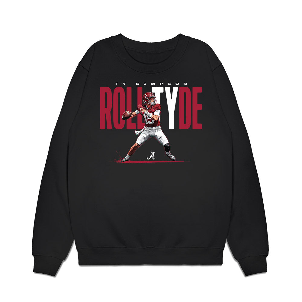 Alabama - NCAA Football : Ty Simpson - Collage Premium Crewneck Sweatshirt-0