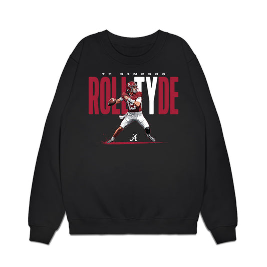 Alabama - NCAA Football : Ty Simpson - Collage Premium Crewneck Sweatshirt-0