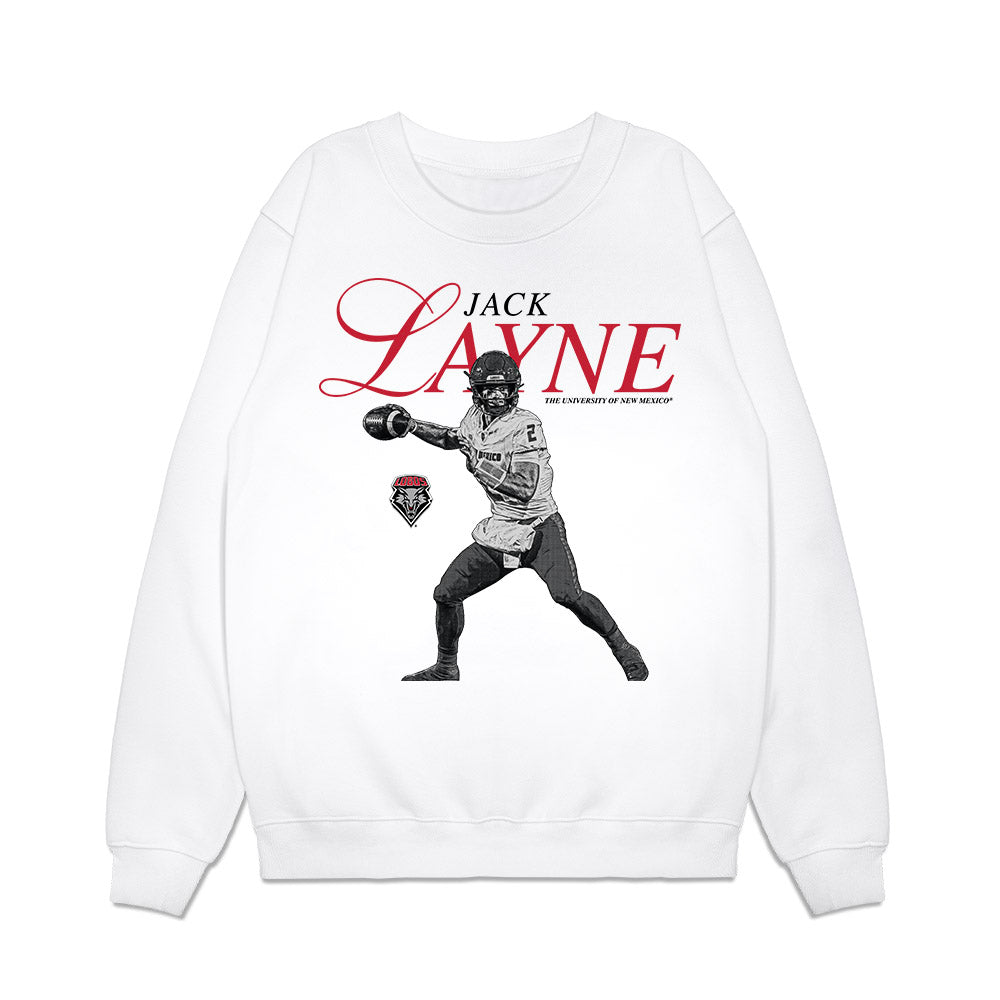 New Mexico - NCAA Football : Jack Layne - Graphic Premium Crewneck Sweatshirt-0