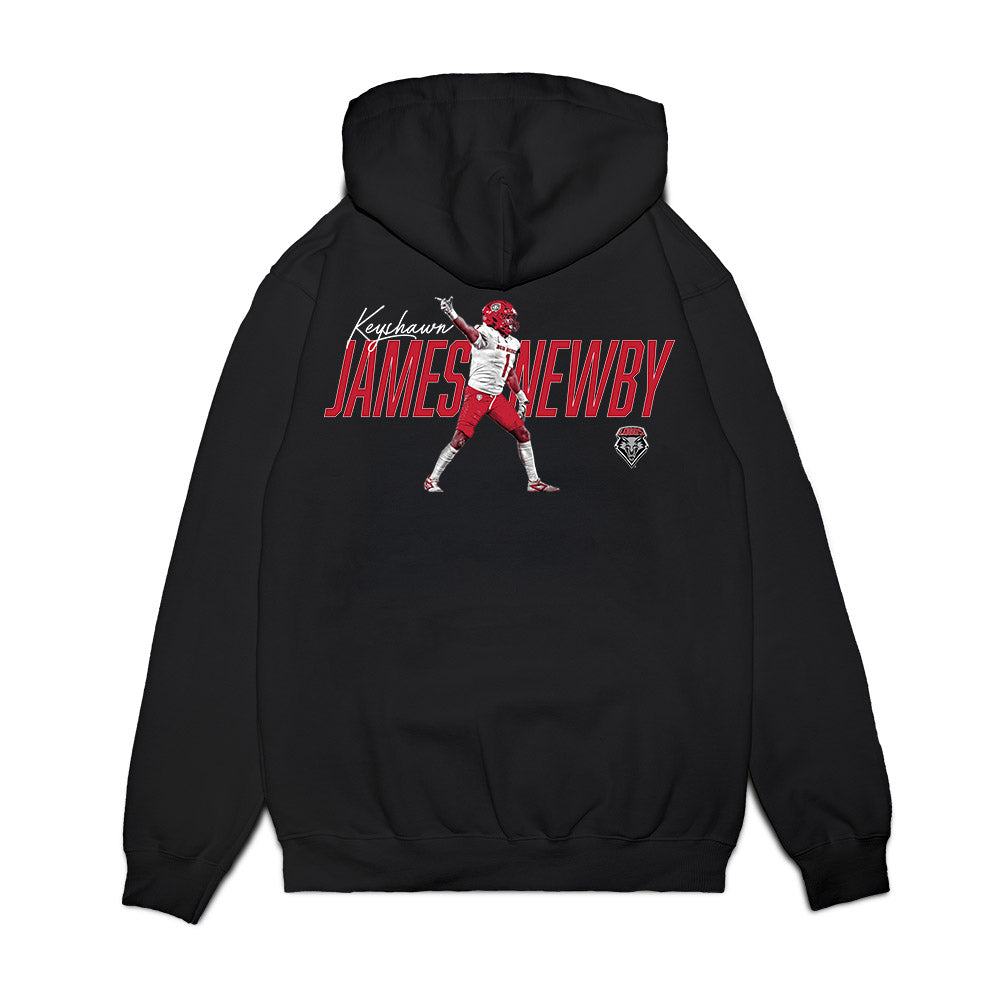 New Mexico - NCAA Football : Keyshawn James-Newby - Graphic Premium Hooded Sweatshirt-1