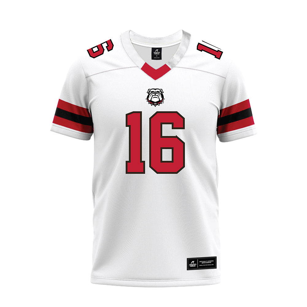 Georgia - NCAA Football : Mo Hayes - White Premium Football Jersey-0
