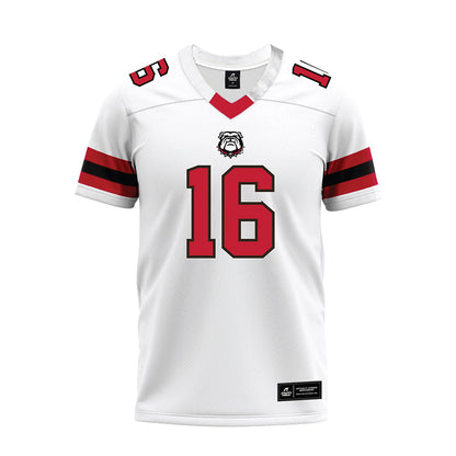 Georgia - NCAA Football : Mo Hayes - White Premium Football Jersey-0