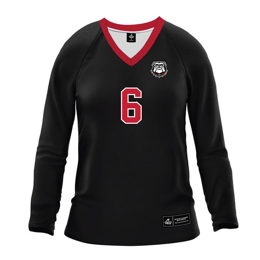 Georgia - NCAA Women's Volleyball : Adriana Rhoda - Black Volleyball Jersey-0