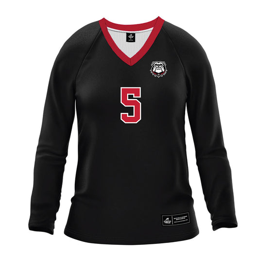 Georgia - NCAA Women's Volleyball : Makena Lim - Black Volleyball Jersey-0