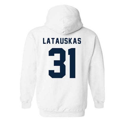 Allegheny - NCAA Men's Basketball : Pijus Latauskas - Classic Shersey Hooded Sweatshirt-1