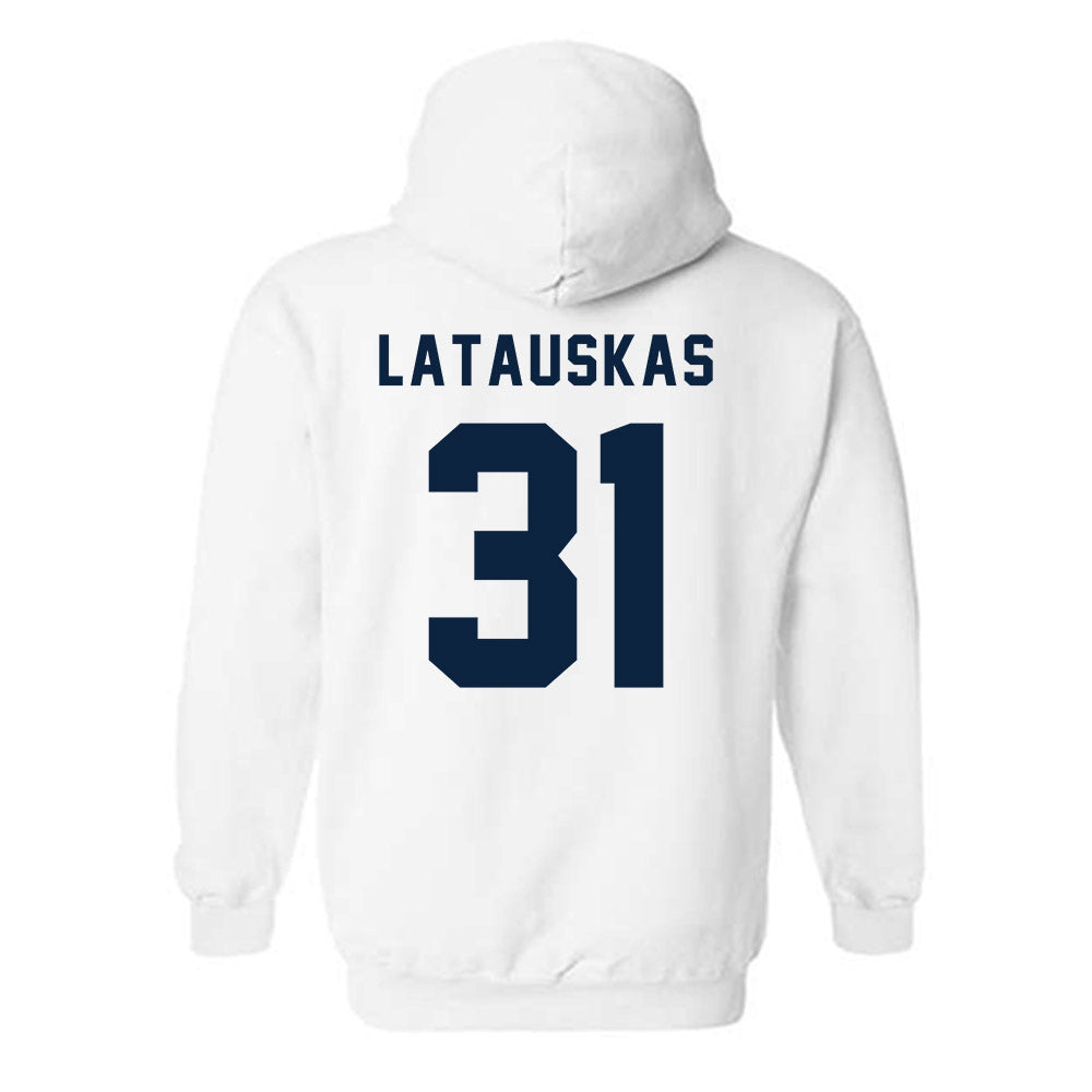 Allegheny - NCAA Men's Basketball : Pijus Latauskas - Classic Shersey Hooded Sweatshirt-1