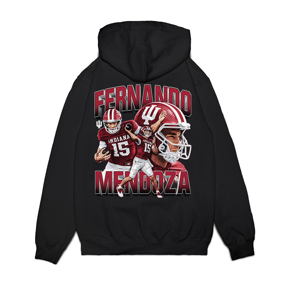 Indiana - NCAA Football : Fernando Mendoza - Individual Collage Premium Hooded Sweatshirt-1