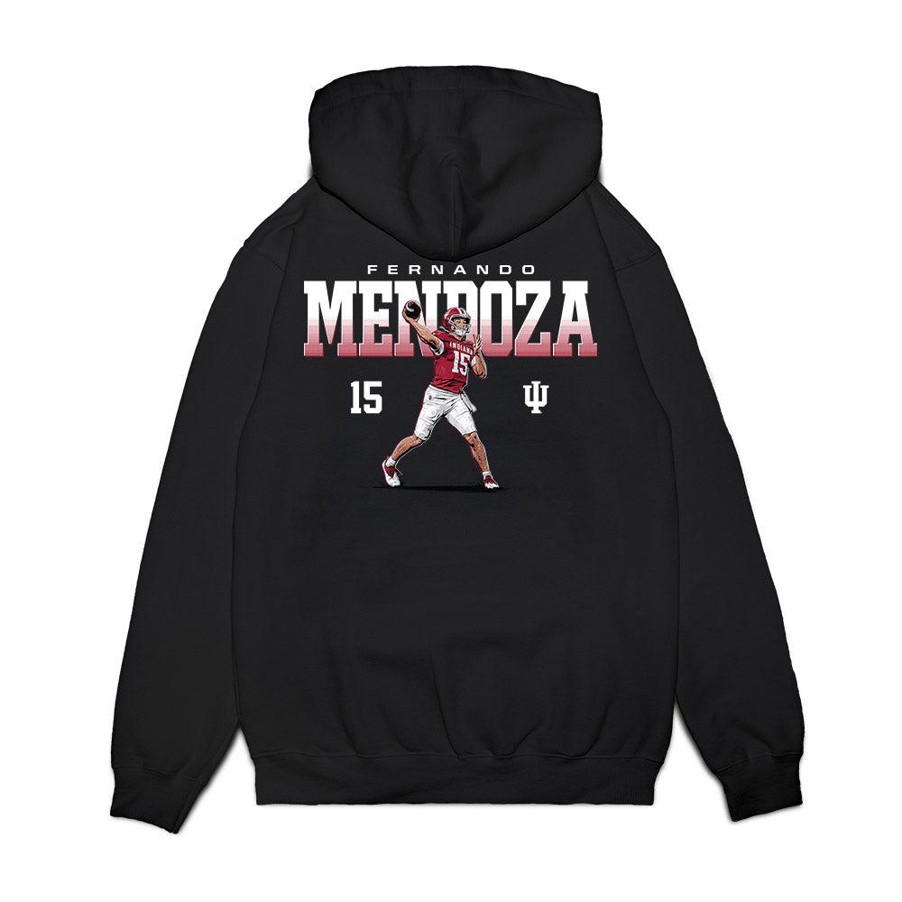 Indiana - NCAA Football : Fernando Mendoza - Caricature Premium Hooded Sweatshirt-1