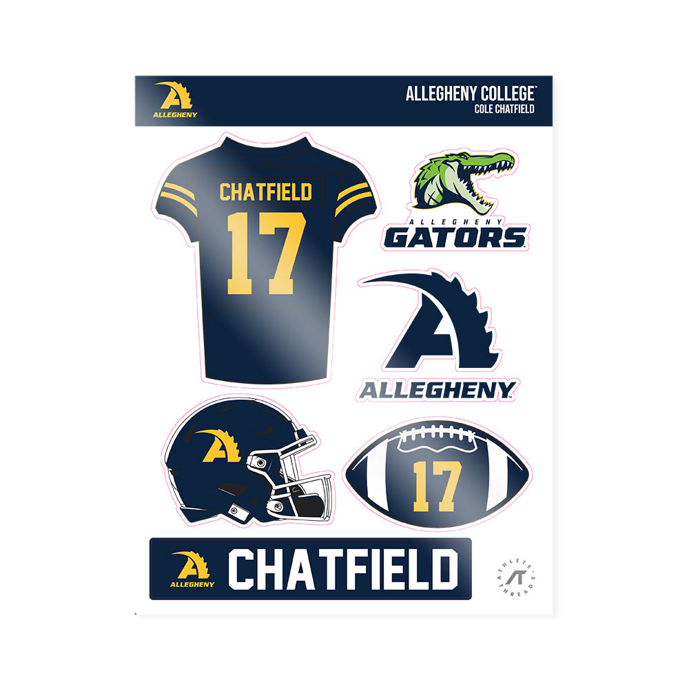 Allegheny - NCAA Football : Cole Chatfield - Sticker Sheet-0