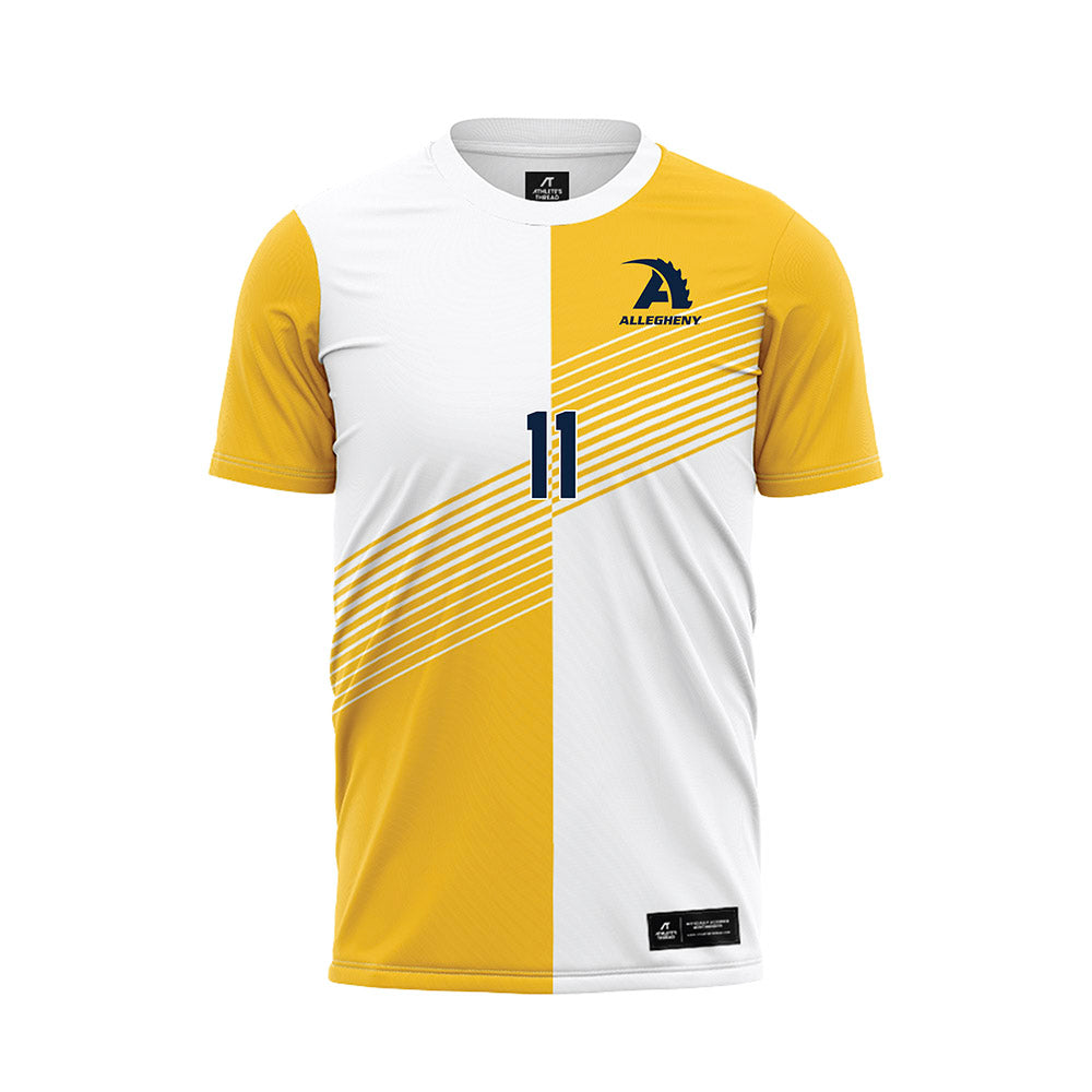 Allegheny - NCAA Men's Soccer : Nathan Tolliver - Gold Soccer Jersey-0