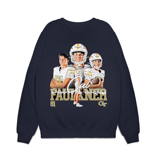 Georgia Tech - NCAA Football : Cal Faulkner - Collage Premium Crewneck Sweatshirt-0