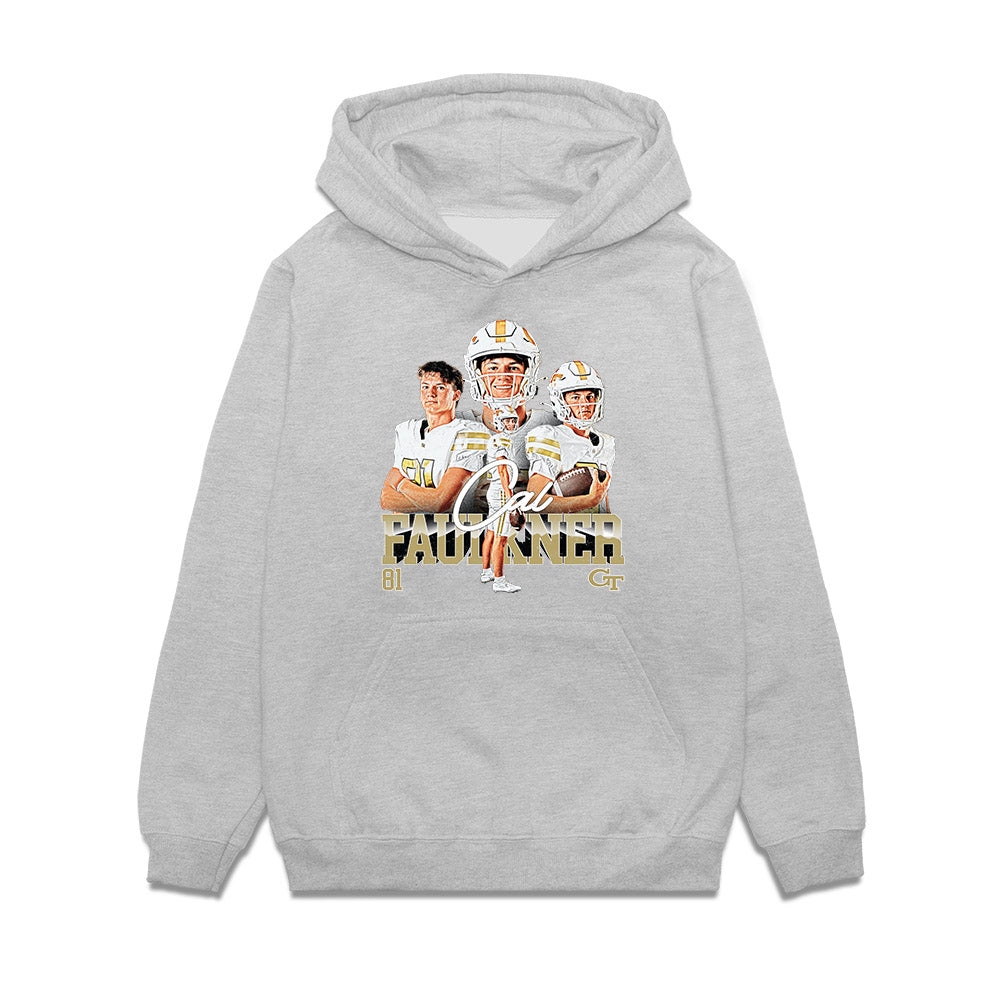 Georgia Tech - NCAA Football : Cal Faulkner - Collage Premium Hooded Sweatshirt-0