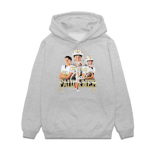 Georgia Tech - NCAA Football : Cal Faulkner - Collage Premium Hooded Sweatshirt-0