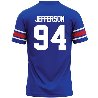 SMU - NCAA Football : Jonathan Jefferson - Blue Premium Football Jersey-1