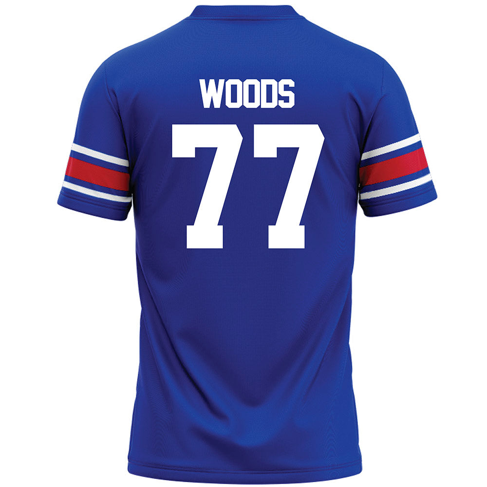 SMU - NCAA Football : Alexzander Woods - Blue Premium Football Jersey-1