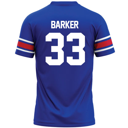 SMU - NCAA Football : Zakye Barker - Blue Premium Football Jersey-1