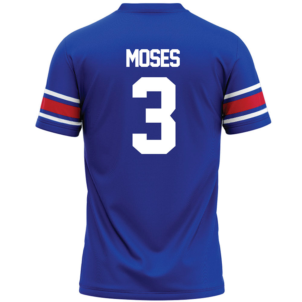 SMU - NCAA Football : Ahmaad Moses - Blue Premium Football Jersey-1