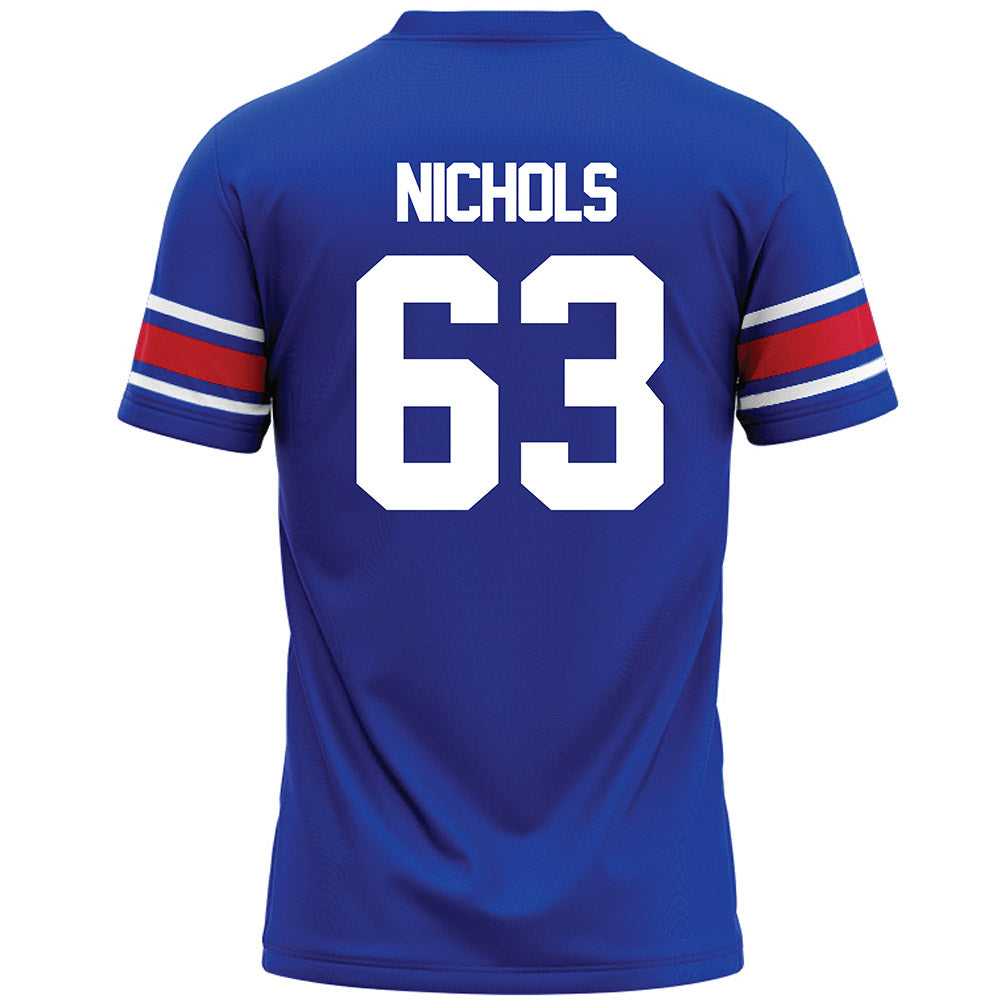 SMU - NCAA Football : Addison Nichols - Blue Premium Football Jersey-1