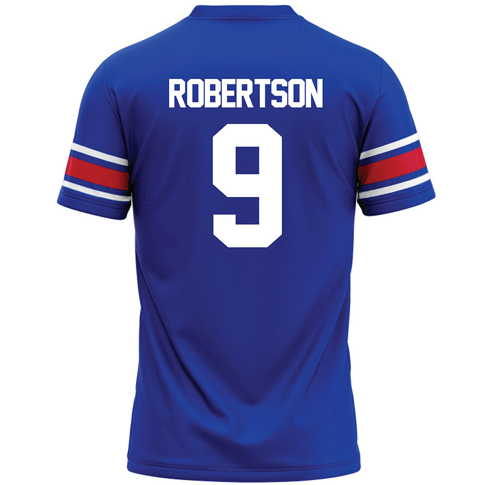SMU - NCAA Football : Cameron Robertson - Blue Premium Football Jersey-1