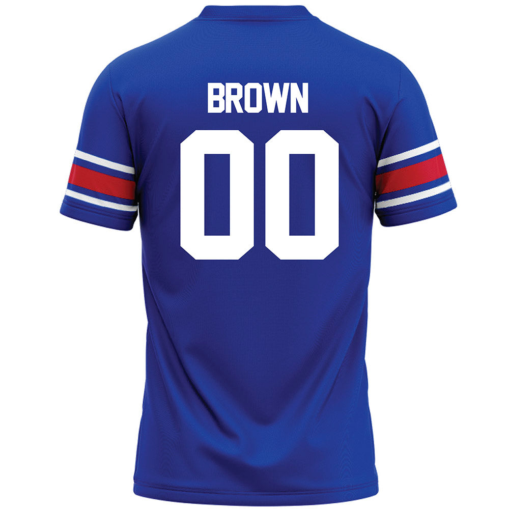 SMU - NCAA Football : Carterrious Brown - Blue Premium Football Jersey-1