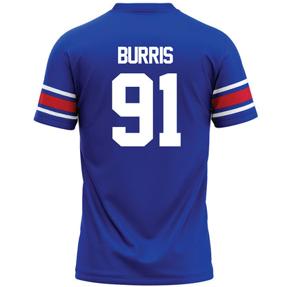 SMU - NCAA Football : Blake Burris - Blue Premium Football Jersey-1