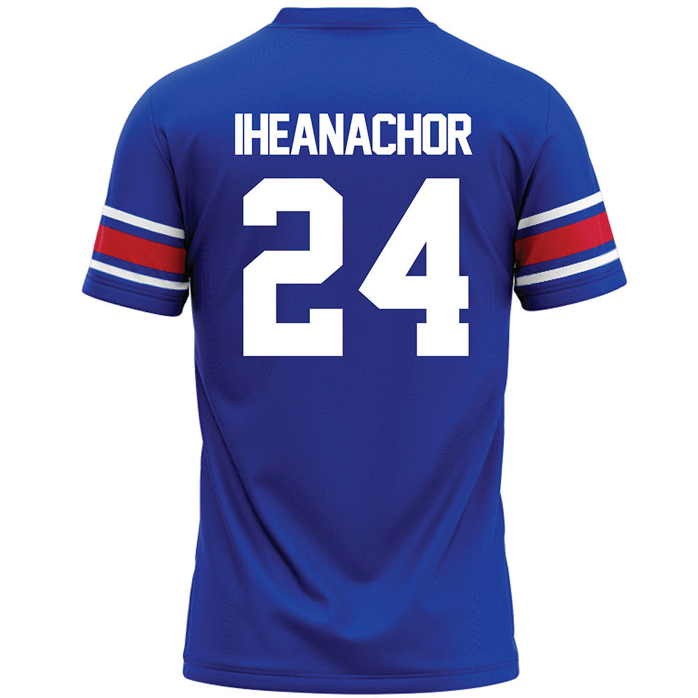 SMU - NCAA Football : Mark Iheanachor - Blue Premium Football Jersey-1