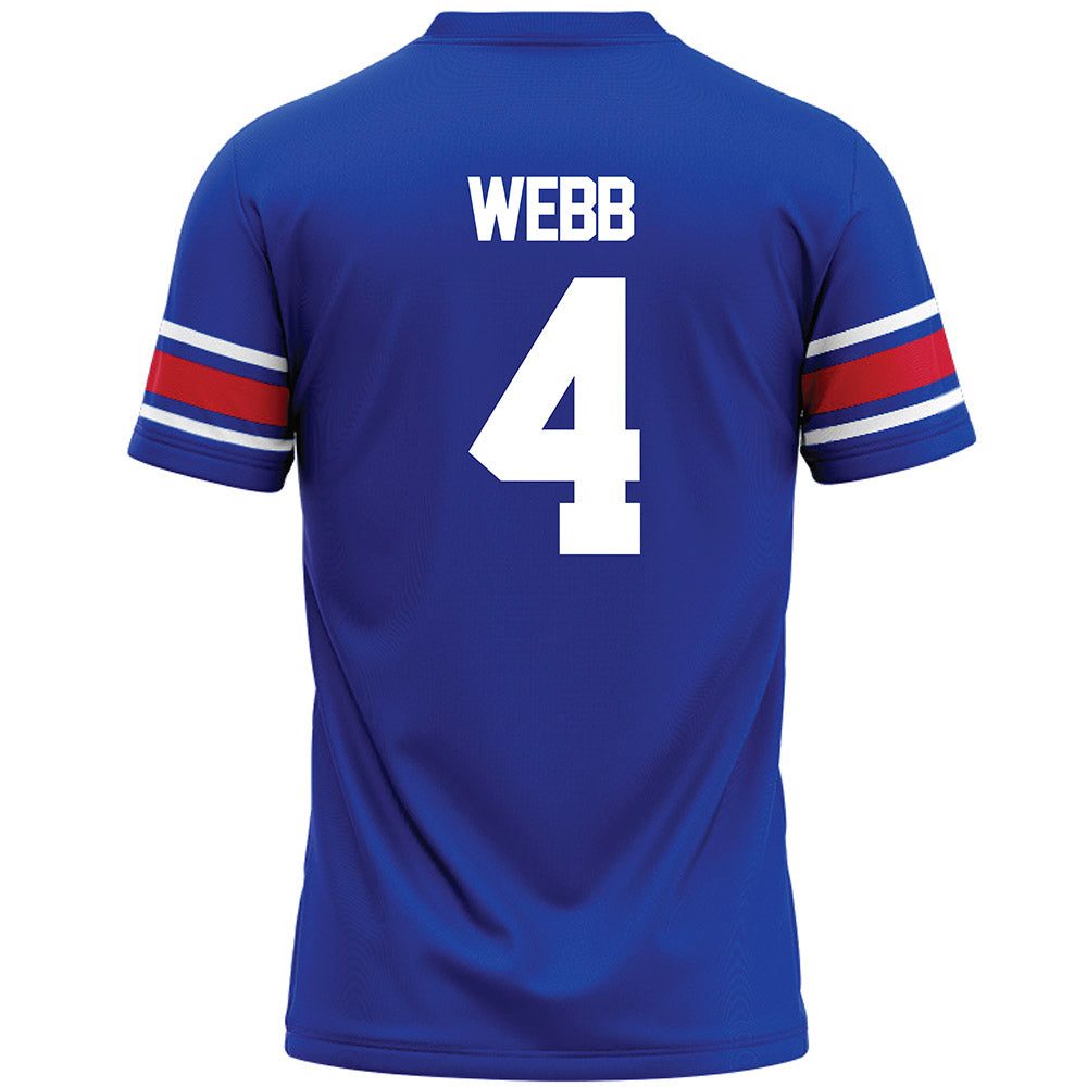 SMU - NCAA Football : Terry Webb - Blue Premium Football Jersey-1