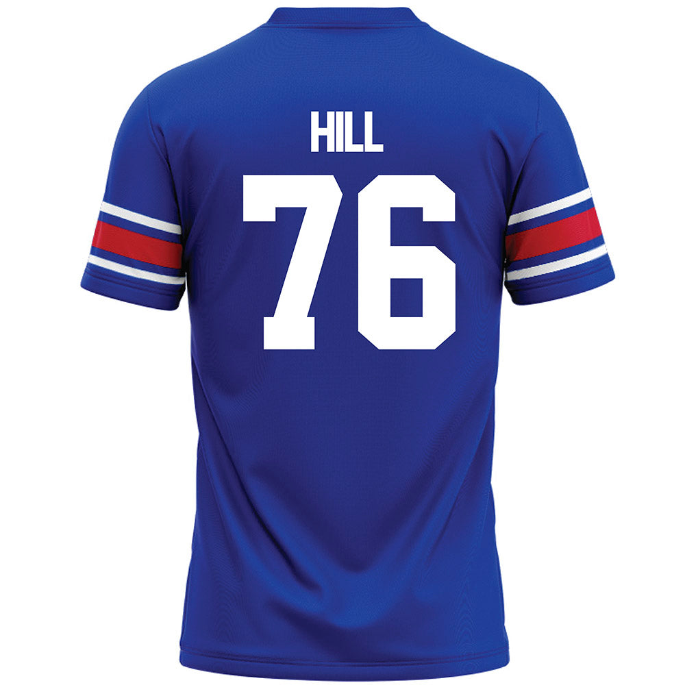 SMU - NCAA Football : Drew Hill - Blue Premium Football Jersey-1
