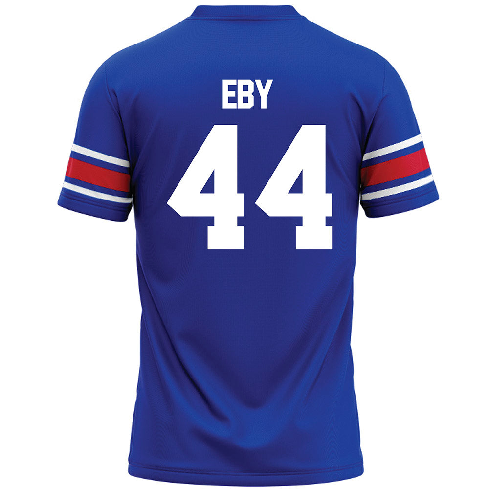 SMU - NCAA Football : Stone Eby - Blue Premium Football Jersey-1