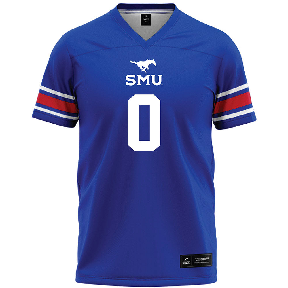 SMU - NCAA Football : Derrick McFall - Blue Premium Football Jersey-0