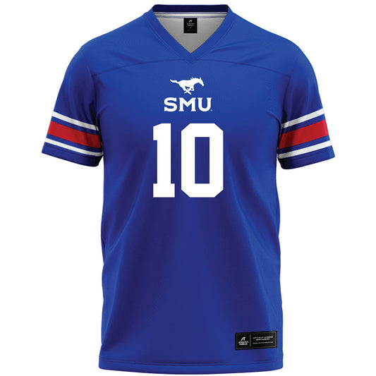 SMU - NCAA Football : Jalen Cooped - Blue Premium Football Jersey-0